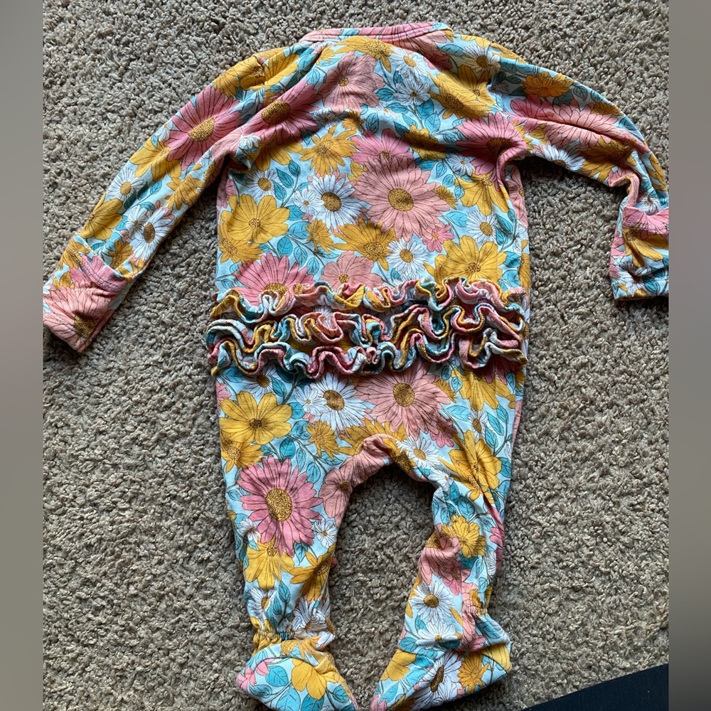 Angel Dear floral bamboo footie